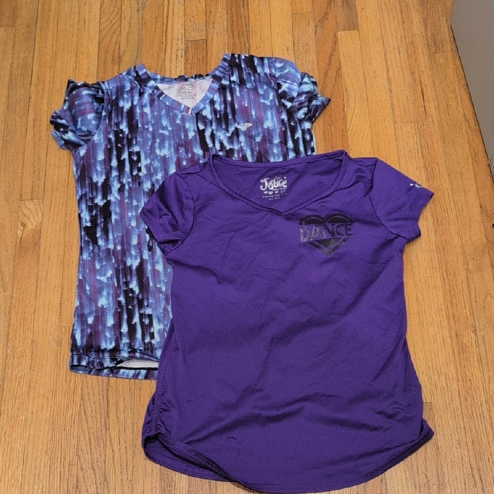 Justice Blue and Purple Short Sleeve Tees